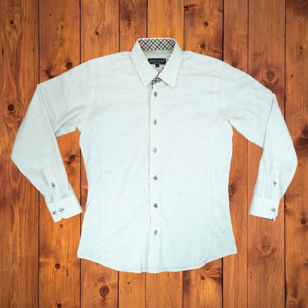 Jared Lang Women's S/P Dress Shirt White Long Sleeve‎ Cotton Tessuto Italiano